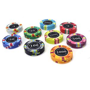 Ceramic Poker Chips with Face Value Ceramic Poker Chips with Face Value